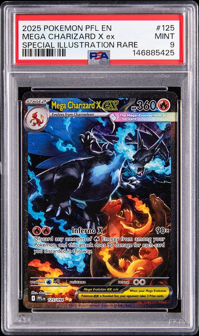 2025 Pokemon Phantasmal Flames Special Illustration Rare Mega Charizard X ex #125 card image