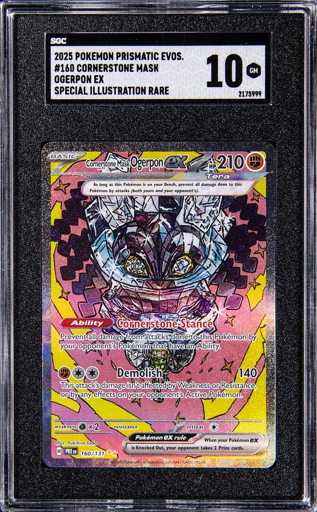 2025 Pokemon Prismatic Evolutions Special Illustration Rare Cornerstone Mask Ogerpon EX #160 card image