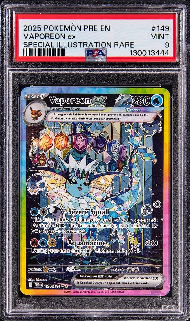2025 Pokemon Prismatic Evolutions Special Illustration Rare Vaporeon ex #149 card image