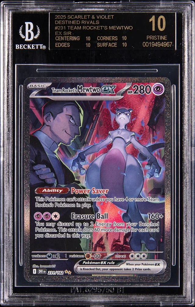2025 Pokemon Scarlet & Violet Destined Rivals SIR Team Rocket's Mewtwo ex #231 card image