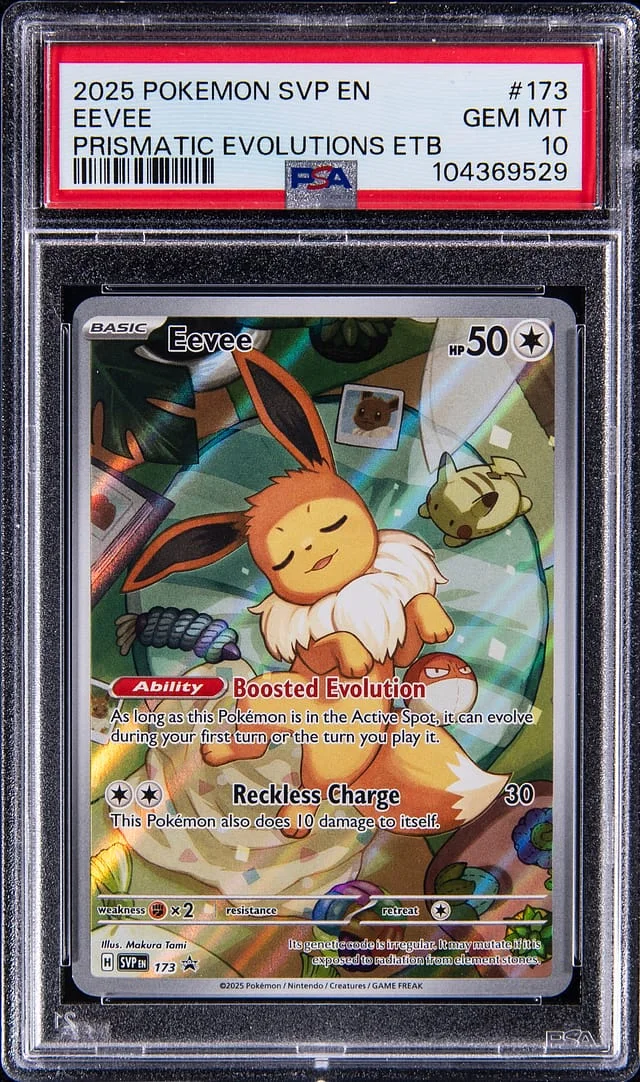 2025 Pokemon Scarlet & Violet Prismatic Evolutions Elite Trainer Box Eevee #173 card image