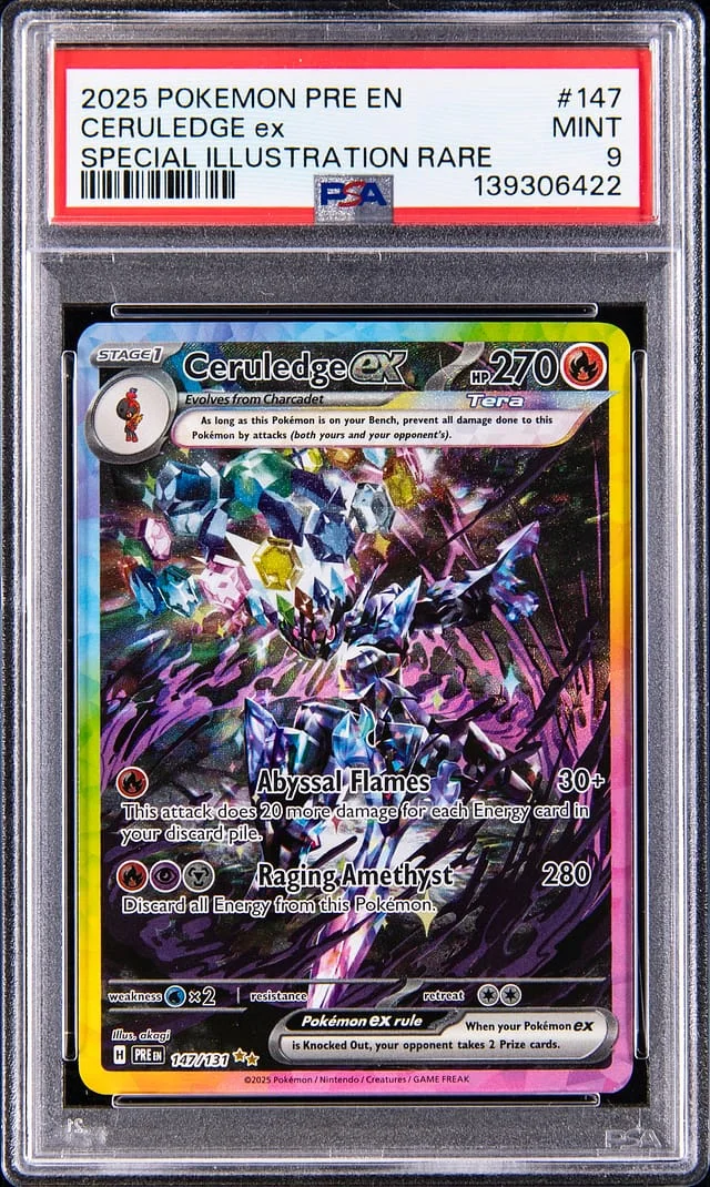 2025 Pokemon Scarlet & Violet Prismatic Evolutions Special Illustration Rare Ceruledge ex #147 card image