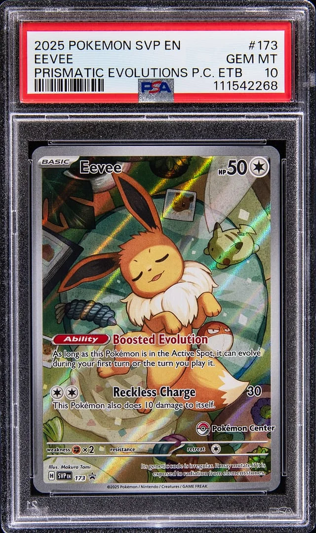2025 Pokemon Scarlet & Violet Promo Prismatic Evolutions Pokemon Center Elite Trainer Box Eevee #173 card image
