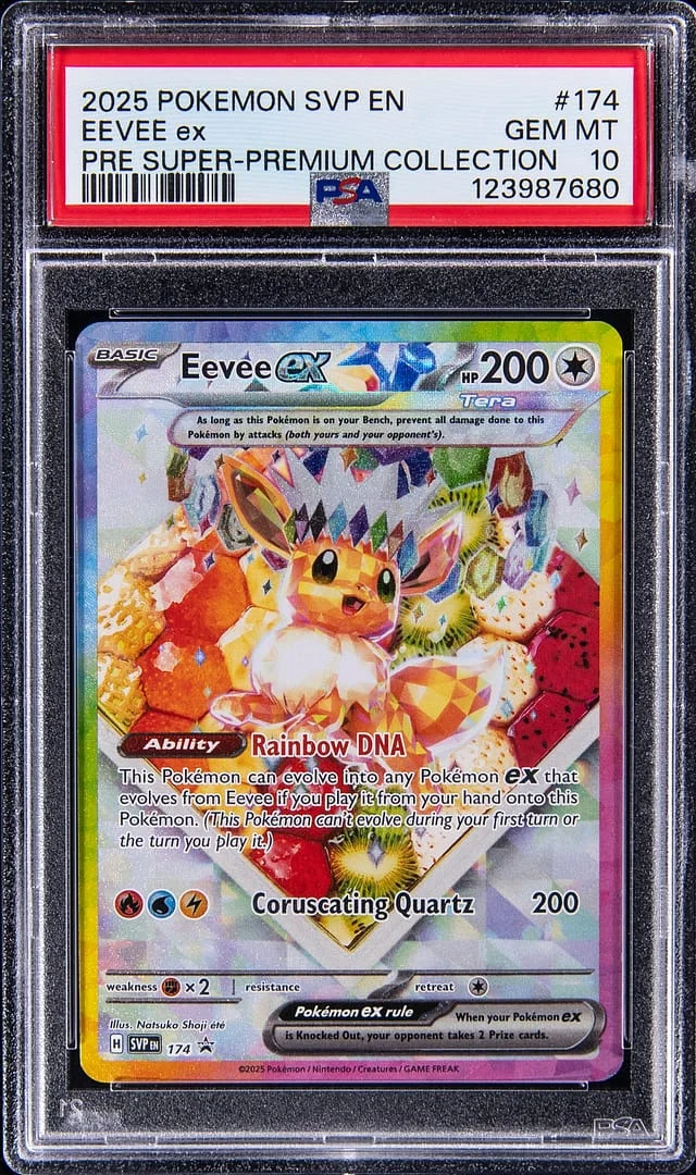 2025 Pokemon Scarlet & Violet Promo Prismatic Evolutions Super Premium Collection Eevee ex #174 card image
