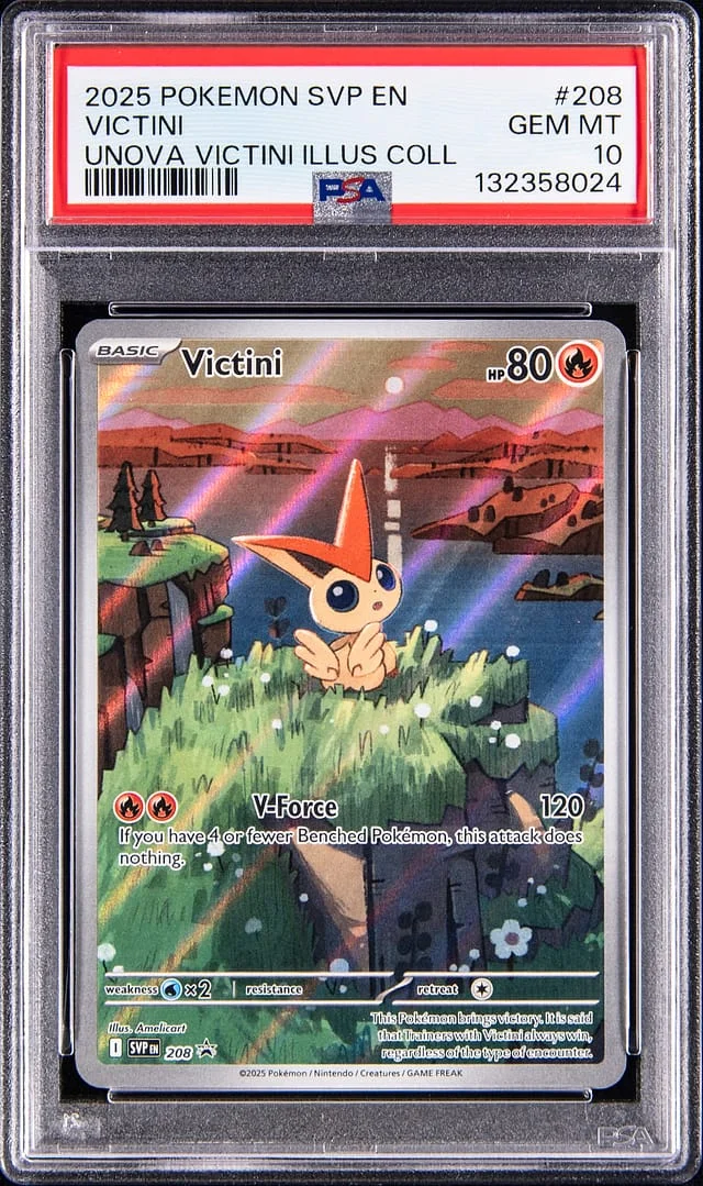 2025 Pokemon Scarlet & Violet Promo Unova Victini Illustration Collection Victini #208 card image