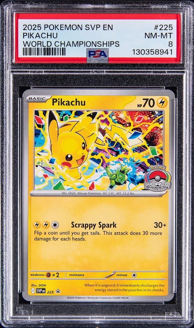 2025 Pokemon Scarlet & Violet Promo World Championships Pikachu #225 card image