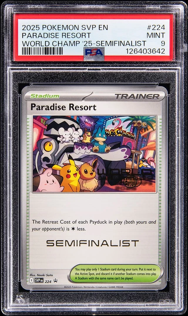 2025 Pokemon Scarlet & Violet World Champ '25 Black Star Promo Semifinalist Paradise Resort #224 card image