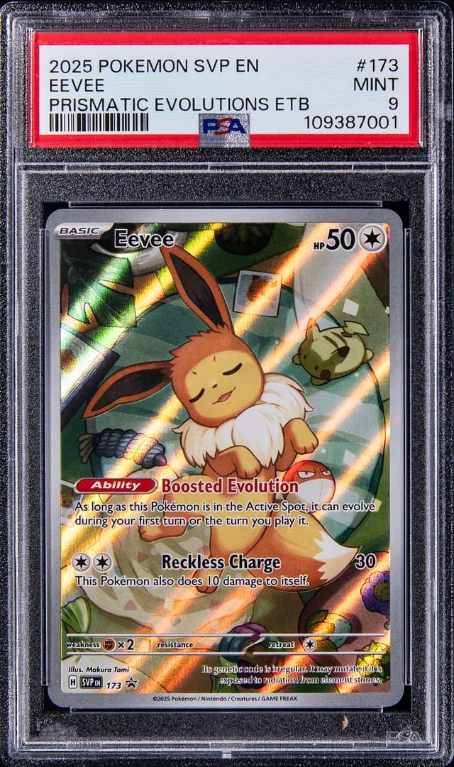 2025 Pokemon SVP EN Prismatic Evolutions Elite Trainer Box Eevee #173 card image