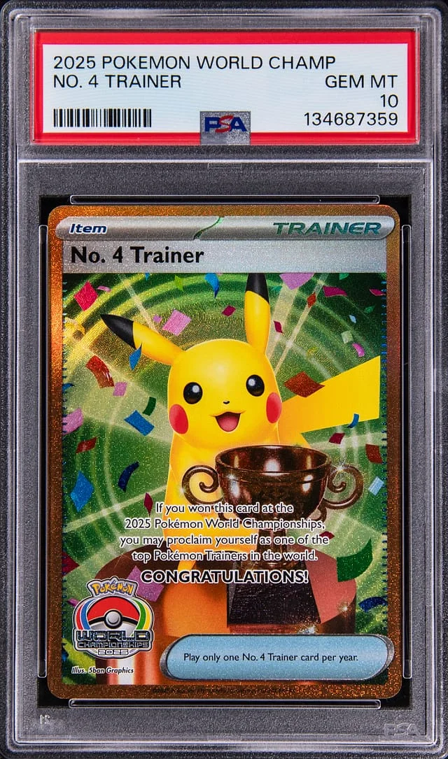 2025 Pokemon World Championships Promo No. Trainer Trophy Pikachu #4 card image