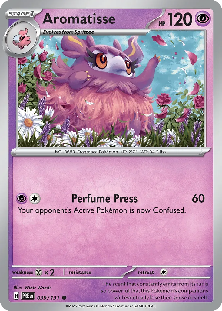 2025 Prismatic Evolutions Aromatisse Common #039/131 Common card image