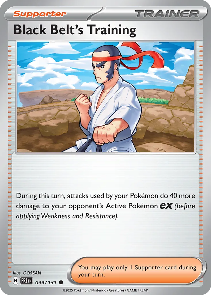 2025 Prismatic Evolutions Black Belt's Training #099/131 Common card image