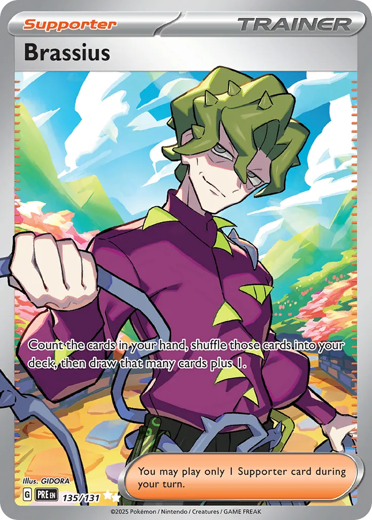 2025 Prismatic Evolutions Brassius #135/131 Ultra Rare card image