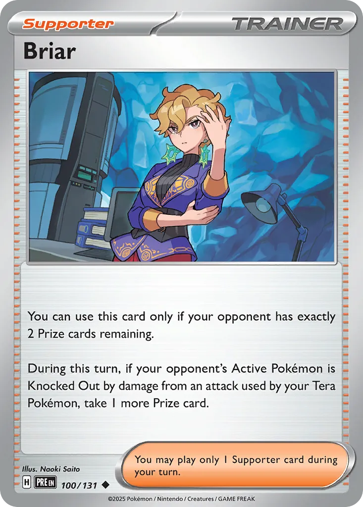 2025 Prismatic Evolutions Briar Uncommon #100/131 Uncommon card image