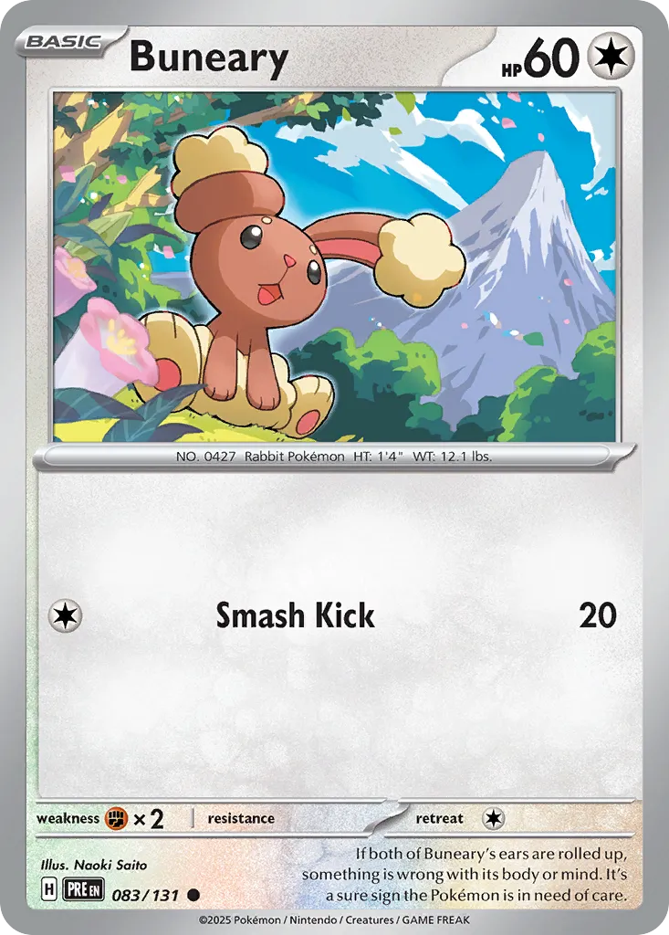 2025 Prismatic Evolutions Buneary Common #083/131 Common card image