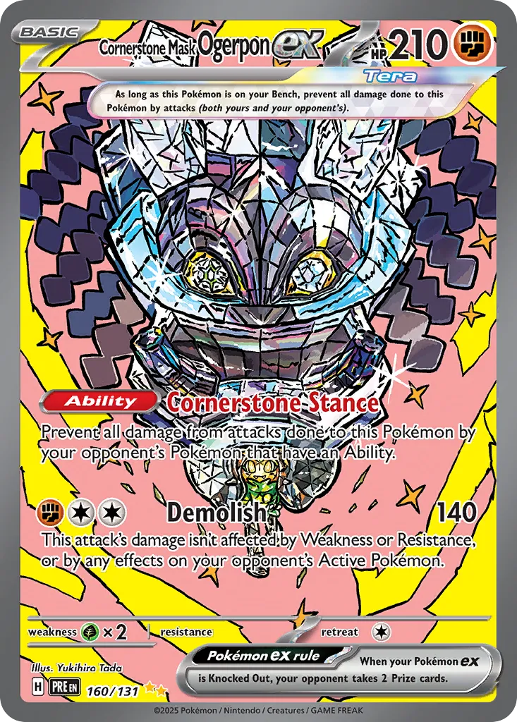 2025 Prismatic Evolutions Cornerstone Mask Ogerpon ex #058/131 Double Rare card image