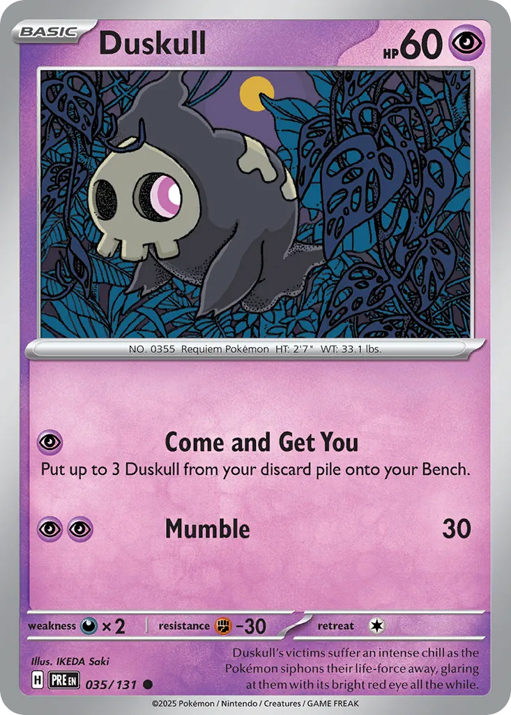 2025 Prismatic Evolutions Duskull Common #035/131 Common card image