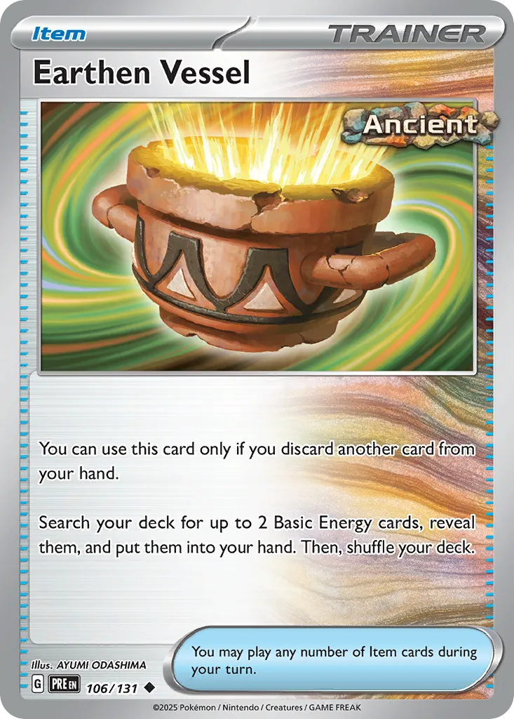 2025 Prismatic Evolutions Earthen Vessel #106/131 Uncommon card image