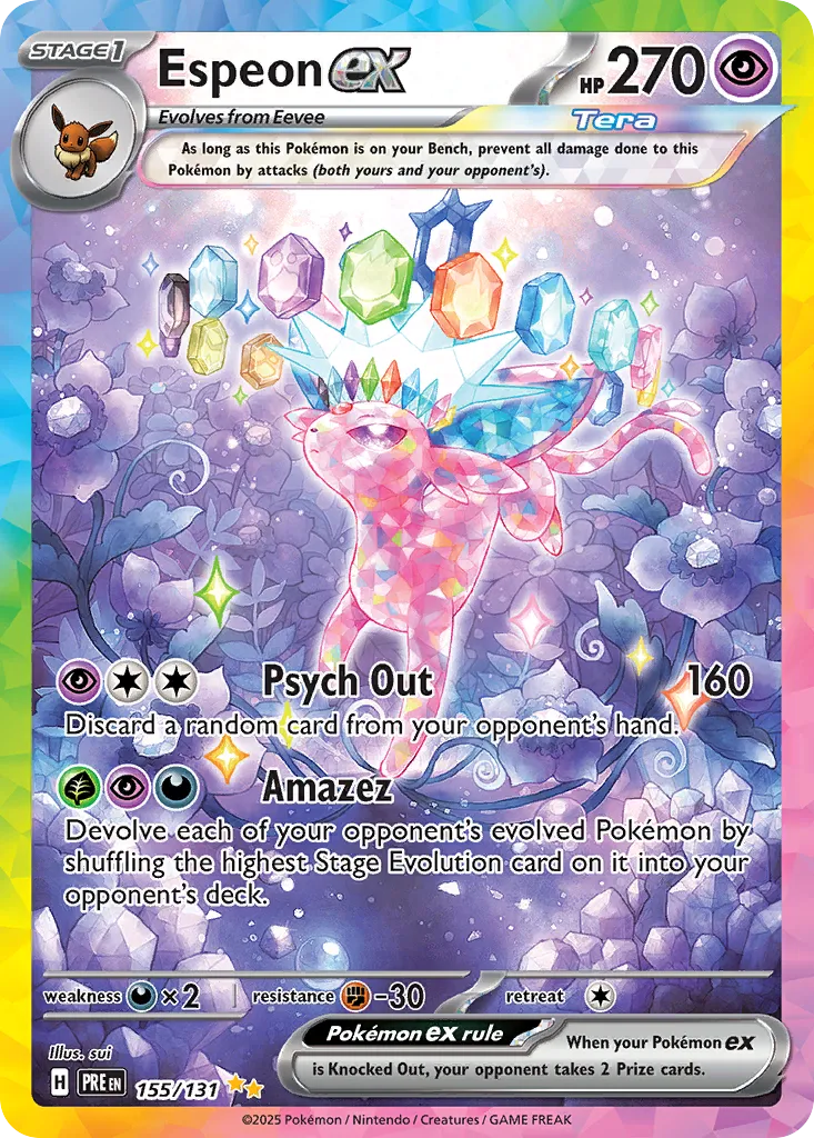 2025 Prismatic Evolutions Espeon ex #034/131 Double Rare card image