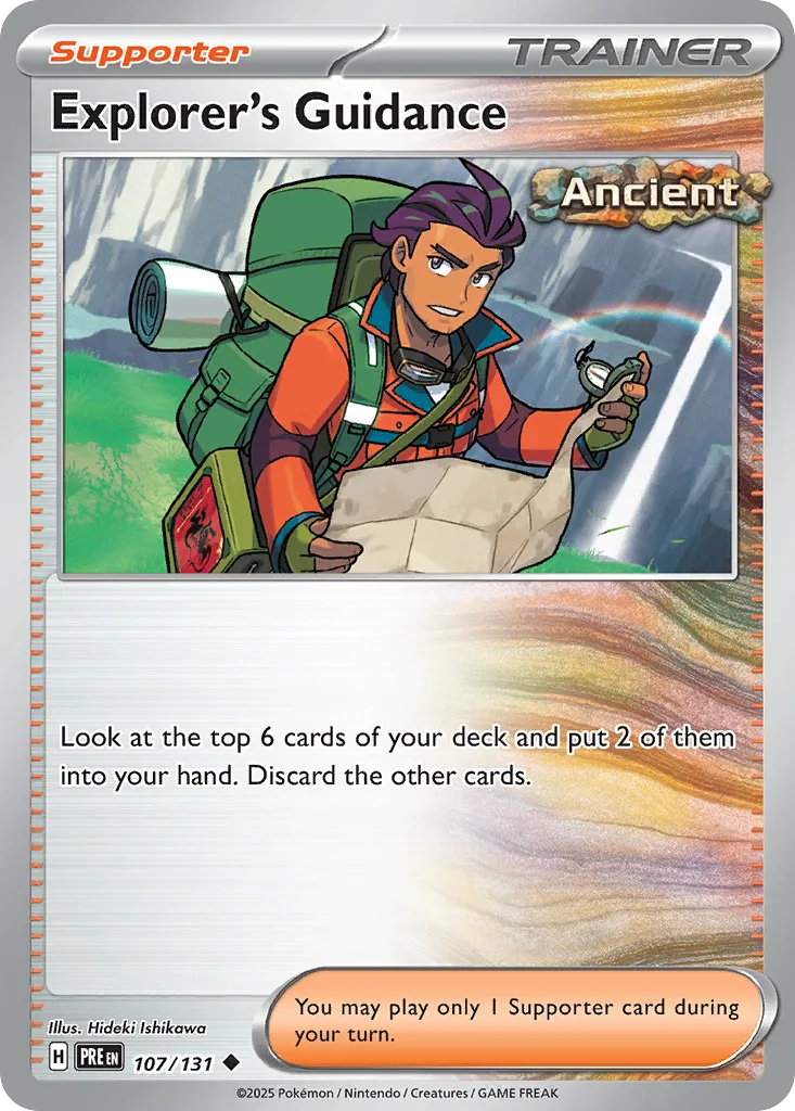 2025 Prismatic Evolutions Explorer's Guidance Uncommon #107/131 Uncommon card image