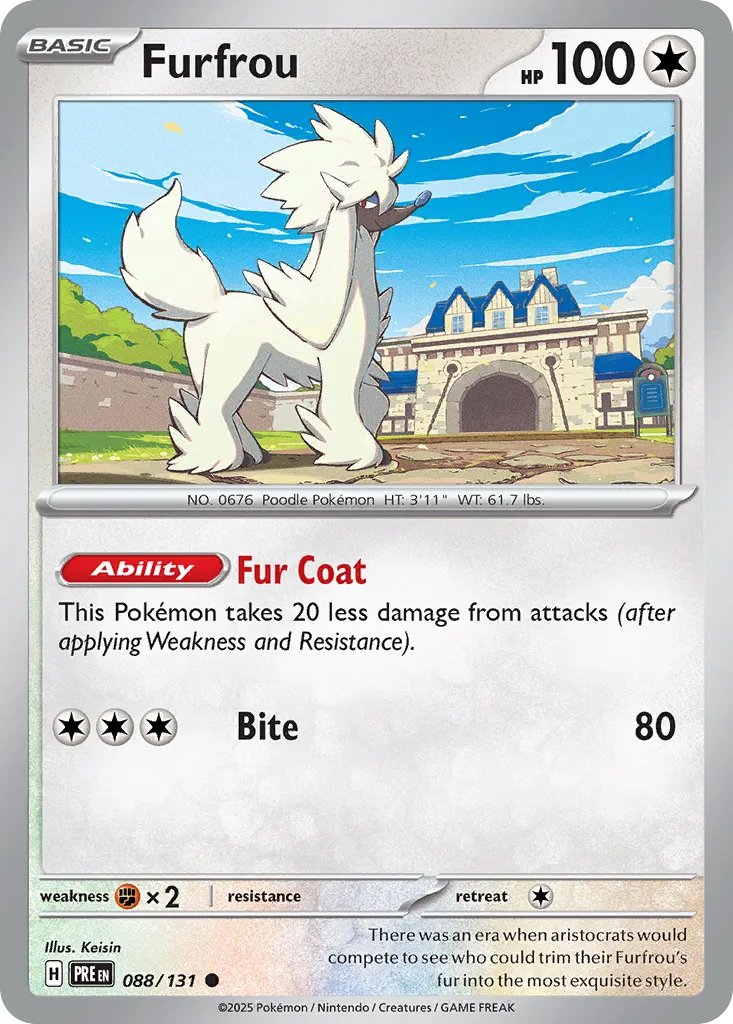 2025 Prismatic Evolutions Furfrou Common #088/131 Common card image