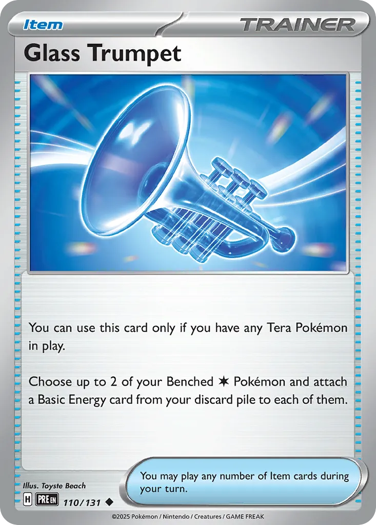 2025 Prismatic Evolutions Glass Trumpet #110/131 Uncommon card image