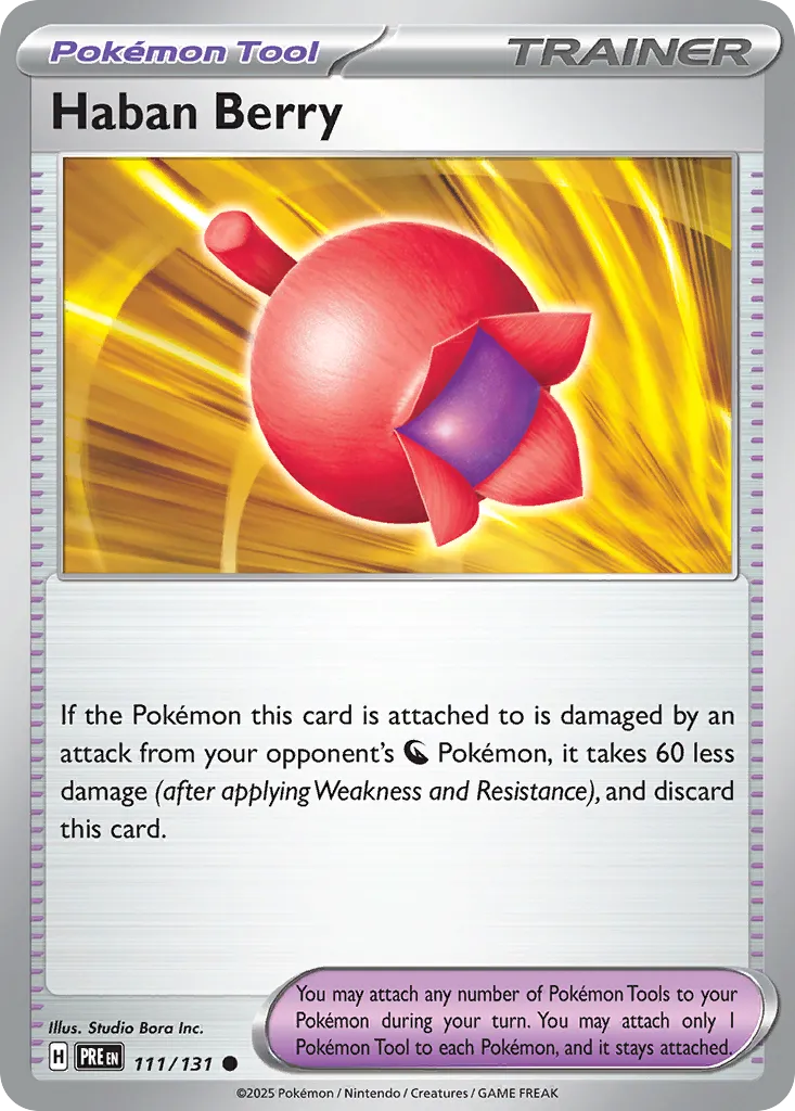 2025 Prismatic Evolutions Haban Berry #111/131 Common card image