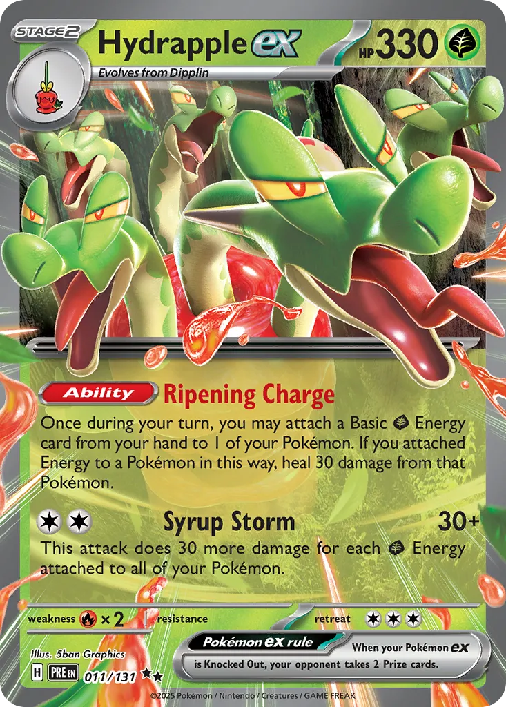 2025 Prismatic Evolutions Hydrapple ex Double Rare #011/131 Double Rare card image