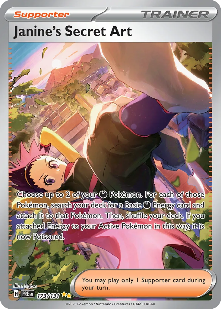 2025 Prismatic Evolutions Janine's Secret Art #173/131 Special Illustration Rare card image