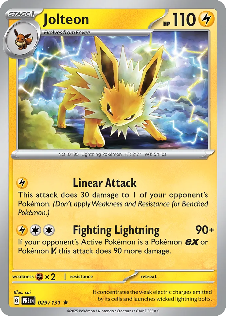 2025 Prismatic Evolutions Jolteon #029/131 Rare card image
