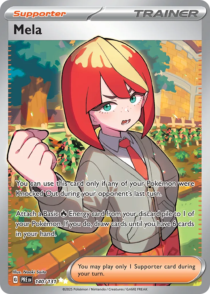 2025 Prismatic Evolutions Mela #140/131 Ultra Rare card image