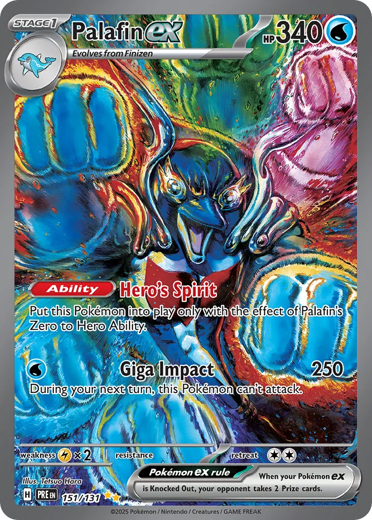 2025 Prismatic Evolutions Palafin ex #151/131 Special Illustration Rare card image