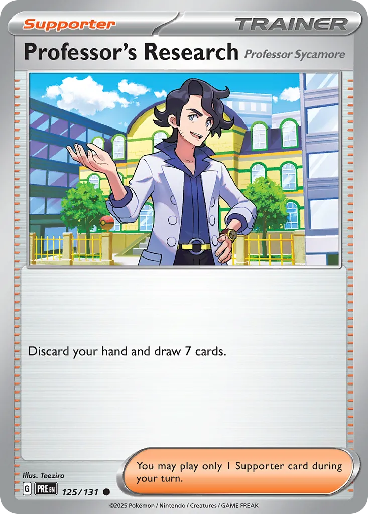 2025 Prismatic Evolutions Professor's Research Common #122/131 Common card image