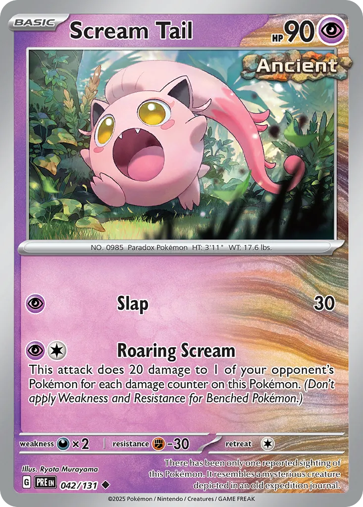 2025 Prismatic Evolutions Scream Tail Uncommon #042/131 Uncommon card image