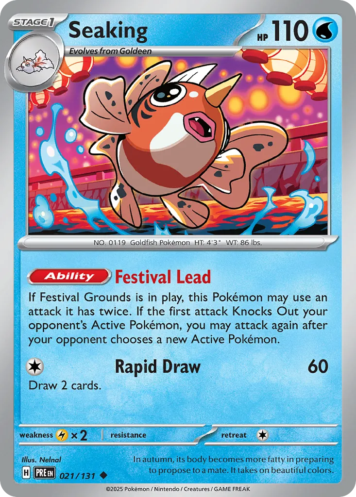 2025 Prismatic Evolutions Seaking Uncommon #021/131 Uncommon card image