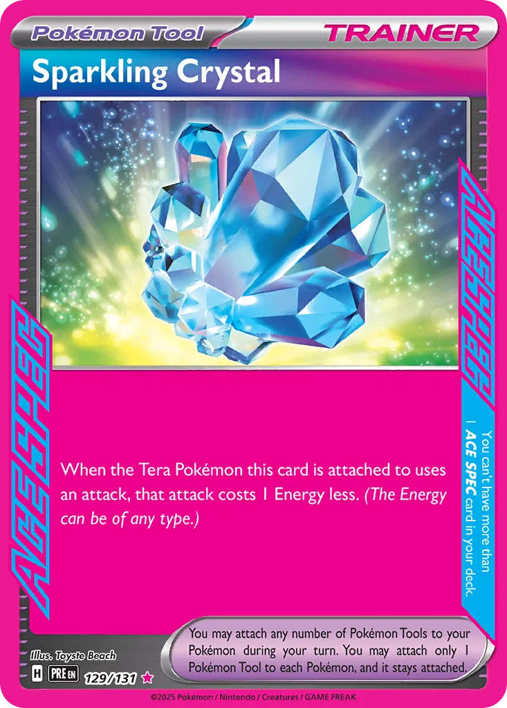 2025 Prismatic Evolutions Sparkling Crystal #129/131 ACE SPEC Rare card image
