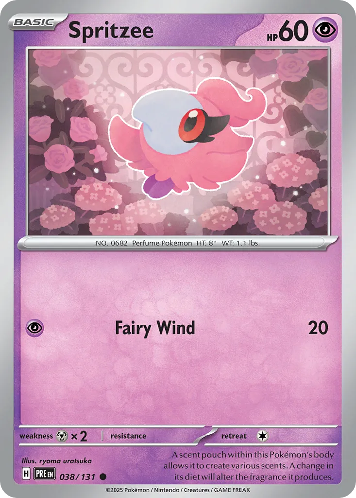 2025 Prismatic Evolutions Spritzee Common #038/131 Common card image