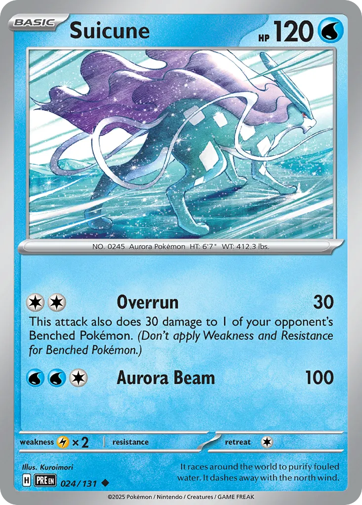 2025 Prismatic Evolutions Suicune Uncommon #024/131 Uncommon card image