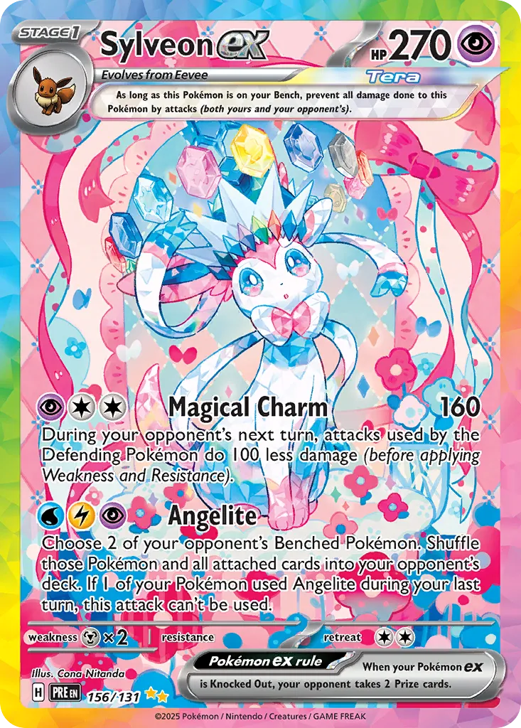 2025 Prismatic Evolutions Sylveon ex #041/131 Double Rare card image