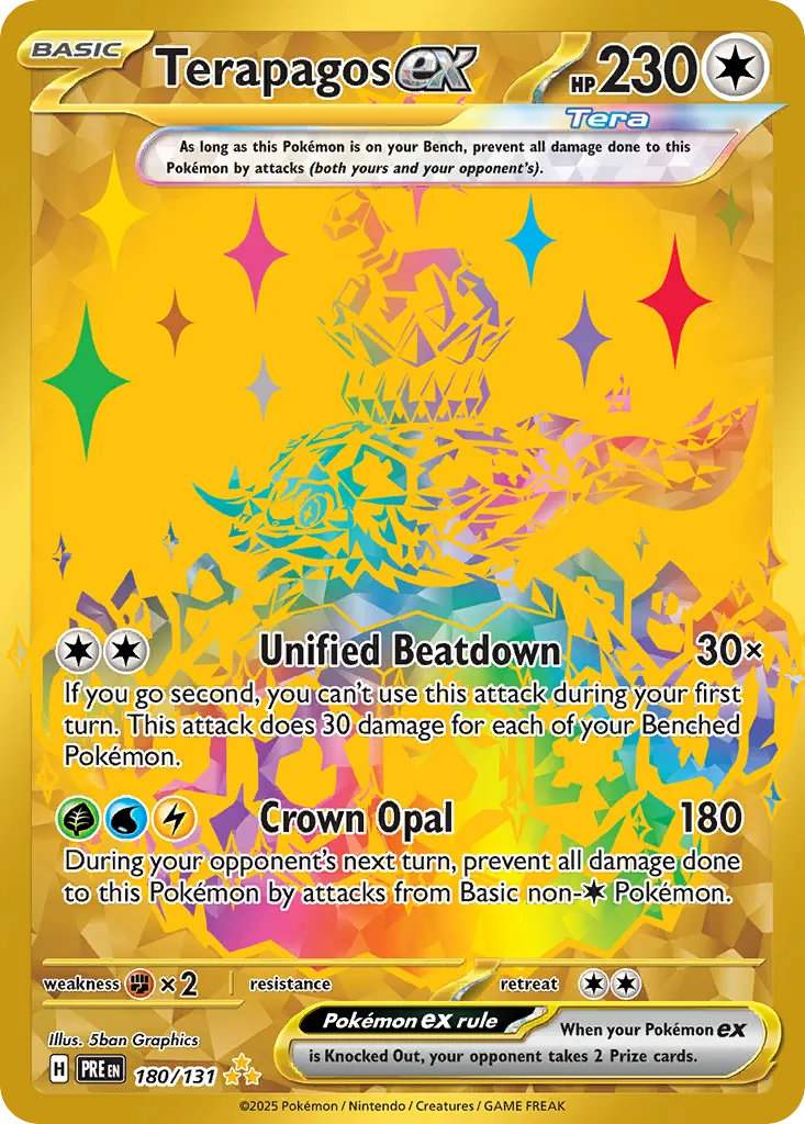 2025 Prismatic Evolutions Terapagos ex #180/131 Hyper Rare card image
