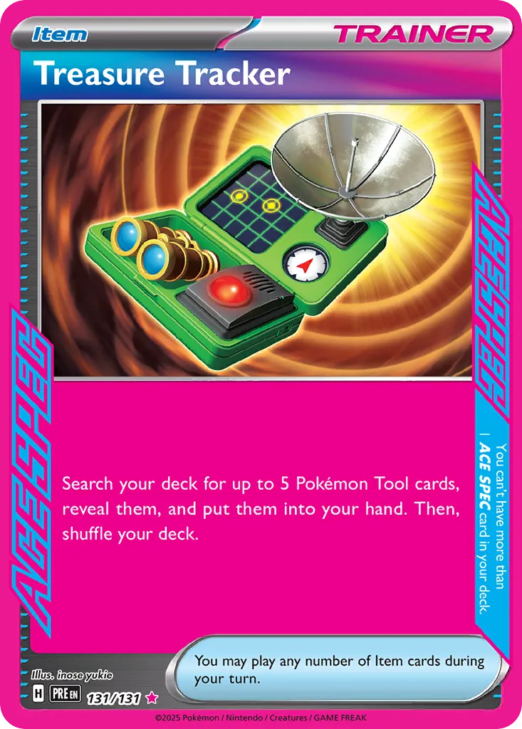 2025 Prismatic Evolutions Treasure Tracker ACE SPEC Rare #131/131 ACE SPEC Rare card image