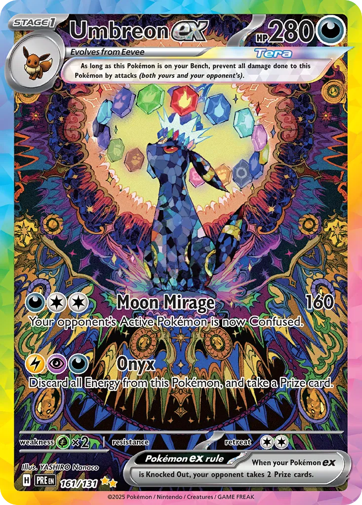 2025 Prismatic Evolutions Umbreon ex #161/131 Special Illustration Rare card image