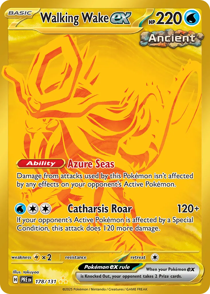 2025 Prismatic Evolutions Walking Wake ex Hyper Rare #178/131 Hyper Rare card image