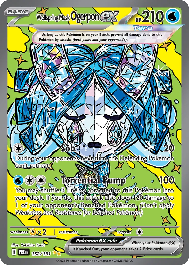 2025 Prismatic Evolutions Wellspring Mask Ogerpon ex #027/131 Double Rare card image