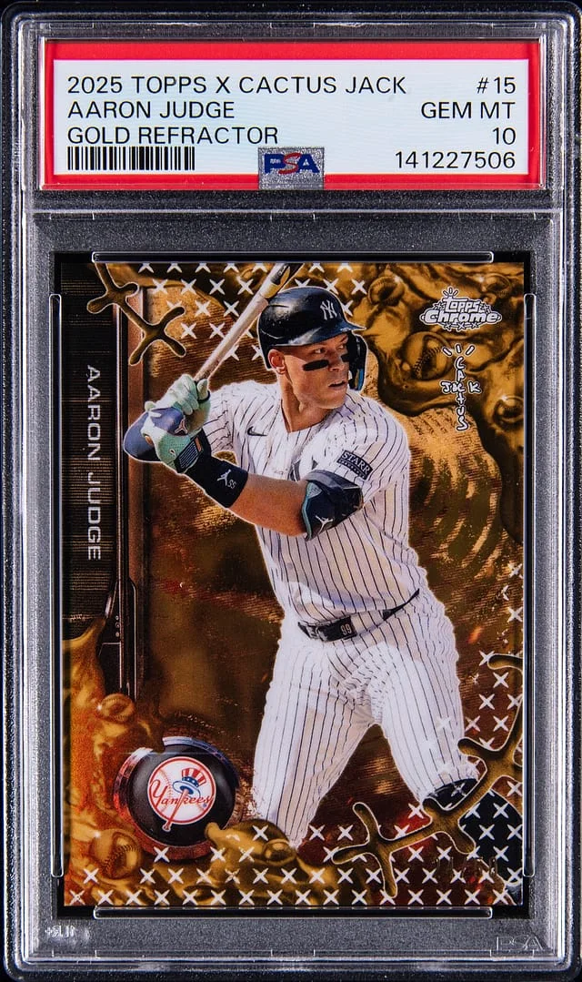 2025 Topps Aaron Judge x Cactus Jack Gold Refractor #15 card image