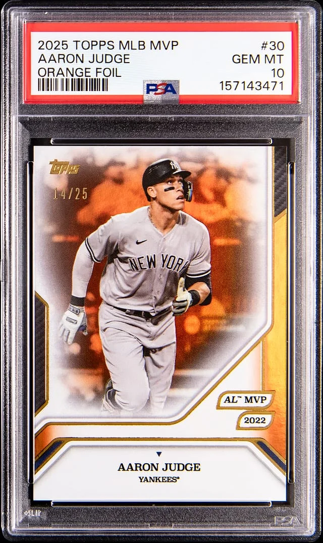 2025 Topps Aaron Judge MLB MVP Orange Foil #30 card image
