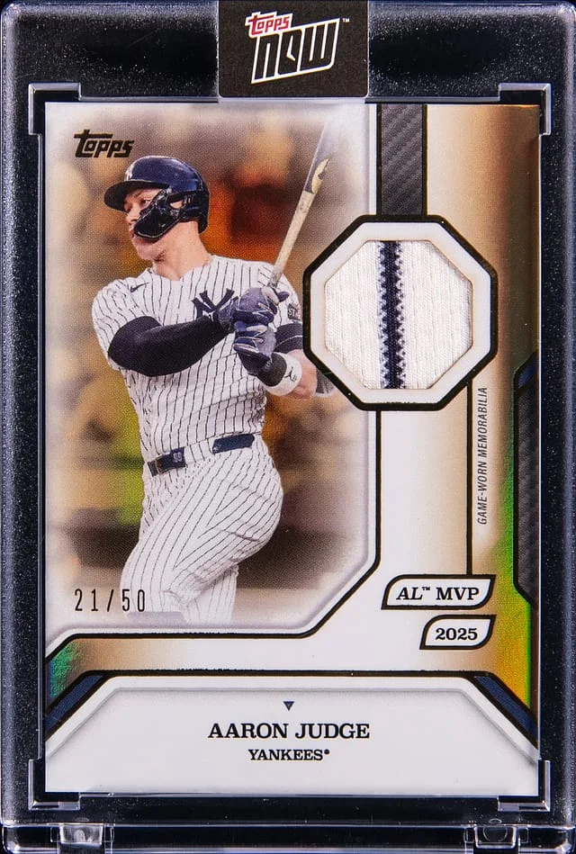 2025 Topps Aaron Judge Patch Card - Topps Encased AL MVP 2025 #43-R card image