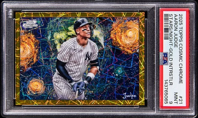 2025 Topps Aaron Judge Cosmic Chrome Stars in the Night Gold Interstellar #STN-21 card image