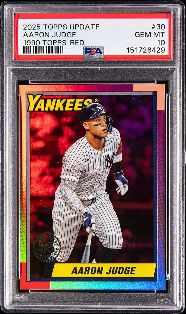 2025 Topps Aaron Judge 1990 Topps Red #U90-30 card image