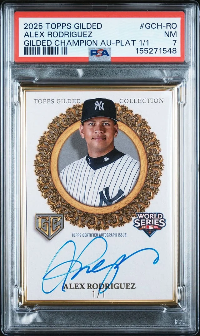 2025 Topps Alex Rodriguez Gilded Collection Gilded Champion Autographs Platinum #GCH-RO card image