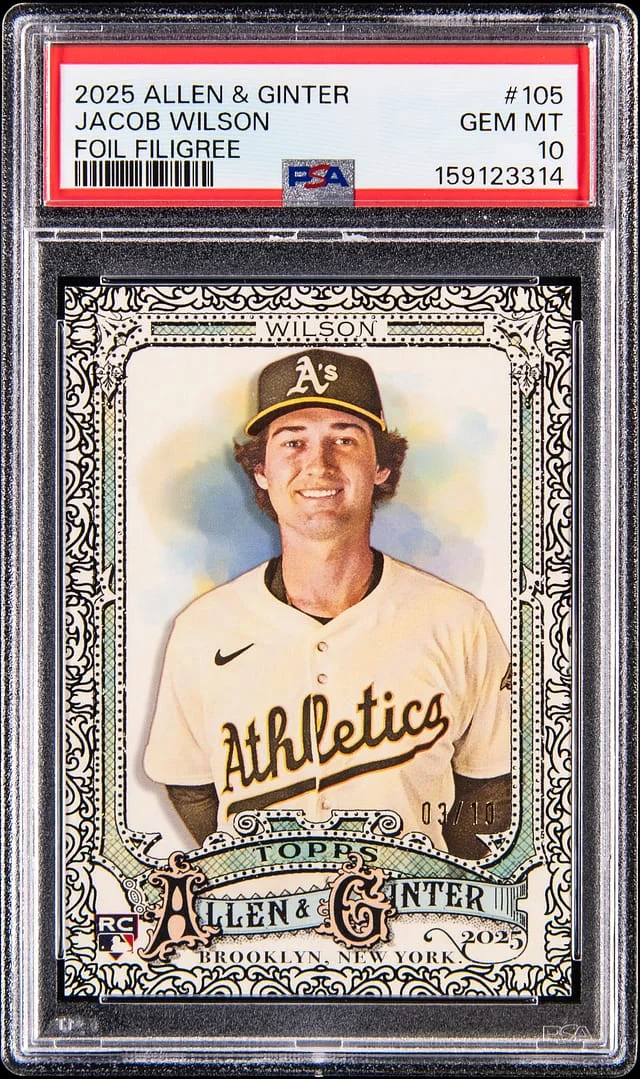2025 Topps Allen & Ginter Jacob Wilson Foil Filigree #105 card image